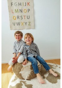 Zelený/krémový prateľný/ručne tkaný bavlnený detský koberec ø120 cm World Map – Lorena Canals