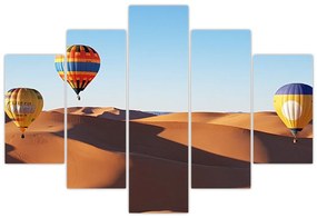 Obraz - lietajúce balóny v púšti (150x105 cm)