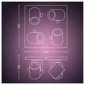 Philips - LED RGBW Stmievateľné bodové svietidlo Hue ARGENTA 4xGU10/4,2W/230V