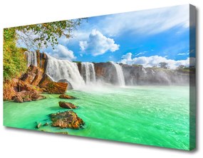 Obraz Canvas Vodopád jazero príroda 100x50 cm