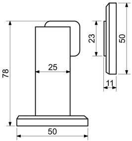 Magnetická dverná zarážka RK.ZAR.008, čierna