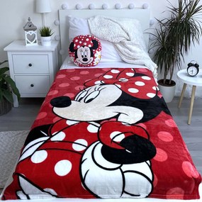 DETSKÁ FLEECOVÁ DEKA MINNIE 100X150 CM VZOROVANÁ
