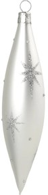 Bella Rose Sklenená vianočná ozdoba Kvapka Biela Mat