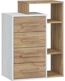 Komoda RIO P4S craft biela/zlatý