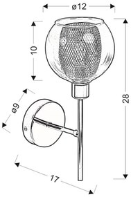 Nástenné svietidlo OZZO 1xE14/40W/230V