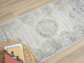 My Flair, Kusový koberec My Kazak creme, 80x150, šedá, chodba / predsieň