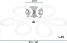 Toolight Toolight, LED moderné stropné svietidlo, 99W, 4000K, 5000lm, G023-C, zlatá, OSW-06374