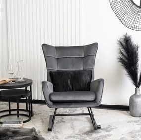 Kreslo ANTONIO hojdacie, sivé