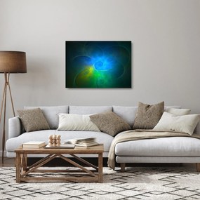 Sklenený obraz modrej abstrakcie (70x50 cm)