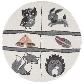 Dekorstudio Okrúhly koberec pre deti ANIME - zvieratká 9390 Priemer koberca: 120cm