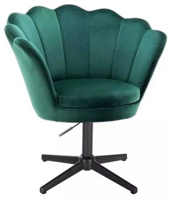 LuxuryForm DESIGN Kreslo FREY VELUR na čiernom kríži - zelené