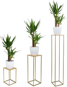 STOJAN NA KVETINÁČ SIMPLE 70X24X24 CM ZLATÁ