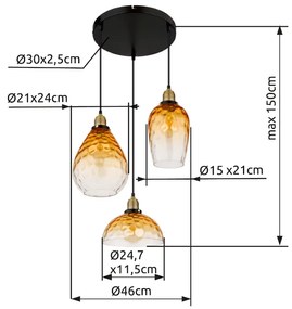 GLOBO SALVY 15786-3H1 Závesné svietidlo