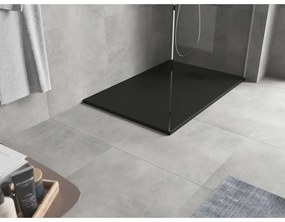 Mexen Hugo, obdĺžniková sprchová vanička SMC 130 x 90 cm, čierna, čierna krytka, 42709013-B