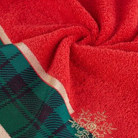 Bavlnený vianočný uterák so žakárovým okrajom