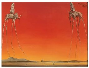 Umelecká tlač Les Elephants, Salvador Dalí, (30 x 24 cm)