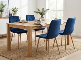 Modrá zamatová jedálenská stolička LIBRA