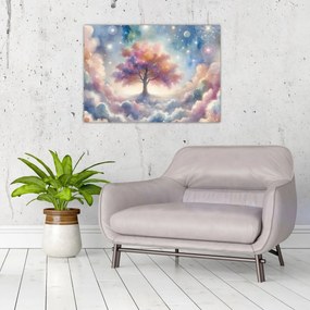 Sklenený obraz – Strom života v oblakoch (70x50 cm)