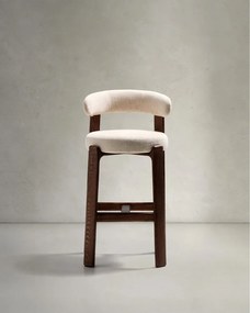 Béžová/v tmavo prírodnej farbe barová stolička z jaseňového dreva (výška sedadla 75 cm) Granite – Kave Home