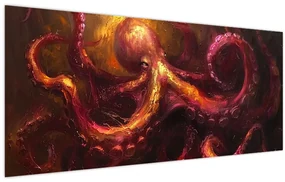 Obraz - Chobotnica, olejomaľba (120x50 cm)