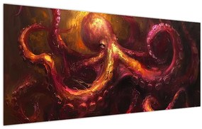 Obraz - Chobotnica, olejomaľba (120x50 cm)