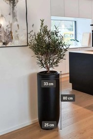 Kvetináč SOLERIO, výška 80 cm, sklolaminát, čierny