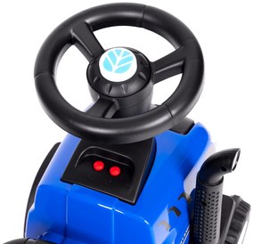 Detský traktor s prívesom, interaktívny volant, modrý