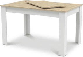 Rozkladací jedálenský stôl MADO 120/160x80 cm, biela/dub sonoma