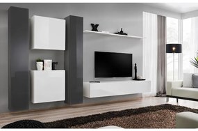 Obývacia stena Switch VI Grafit/Biely