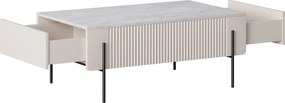 Konferenčný stolík Malmi 100 cm - kašmírová / crema bianca / čierna