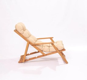 Záhradná lounge súprava z bukového dreva v krémovo-prírodnej farbe pre 2 – Floriane Garden