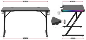 PC stolík Hyperion 2.5 (čierna + viacfarebná) (s LED osvetlením). Vlastná spoľahlivá doprava až k Vám domov. 1087502