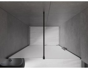 Mexen Velar, posuvné sprchové dvere do otvoru 160 cm, 8mm sklo námraza, čierna matná, 871-160-000-31-70