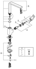 GROHE 31255000 - Drezová batéria EUROCUBE lesklý chróm