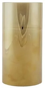 DECOLED LED sviečka v skle, 7,5 x 15 cm, zlatá