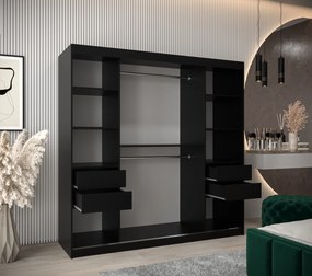 Šatníková skriňa 200 cm Mokka (čierna). Akcia -50%. Vlastná spoľahlivá doprava až k Vám domov. 1126037