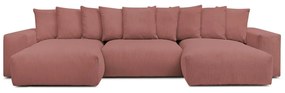 Svetloružová menčestrová rohová pohovka Voltaire – Bobochic Paris