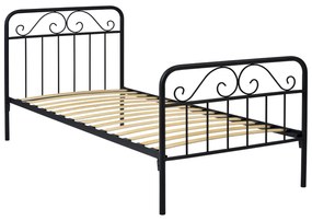 Kovová posteľ LEON 120x200 čierna