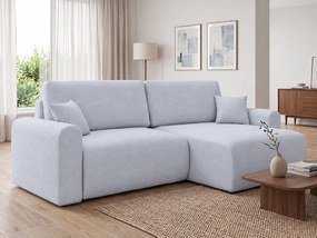Rozkladacia obojstranná sedacia súprava do L NORDEN PAROS 250x140 cm, svetlosivá