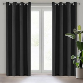 EUROFIRANY ZATEMŇOVACÍ ZÁVES NA KRÚŽKOCH ADLEY 135X250 CM ČIERNA