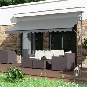 MultiGarden Balkónová slnečná clona 300x120 cm výškovo nastaviteľná, sivá - MultiGarden