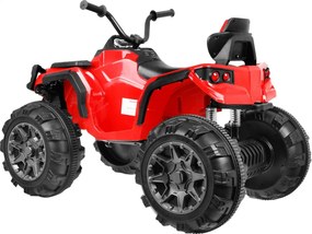 Ramiz Detská štvorkolka na batérie červená + EVA kolesá + MP3 rádio + LED dióda + pomalý štart