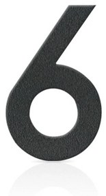 Čísla domu ušľachtilá oceľ číslica 6 sivá