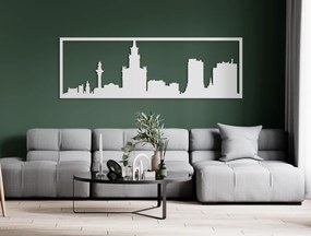 drevko Obraz Varšava panoráma Rozmer obrazu: 29,5 x 89 cm, Farba dekorácie: Čierna