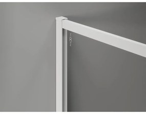Mexen Kioto-F, sprchová zástena s rámom 110 x 202 cm, 8 mm sklo námraza, biely profil, 800-110-104-20-30