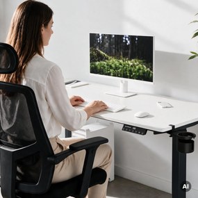 Elektrický stôl s nastavením výšky ergonomický antracitovo-bieli, 1600x800 mm: ARIA