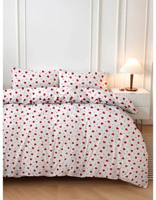 Červeno-biele obliečky na dvojlôžko 200x200 cm Love Heart – Mijolnir