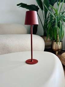 JU Stolná lampa 11 x 37 cm, červená