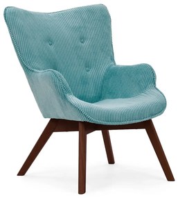 Tyrkysové menčestrové kreslo Niko – Ropez