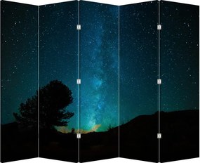 Paraván - Nočná obloha s hviezdami (210x170 cm)